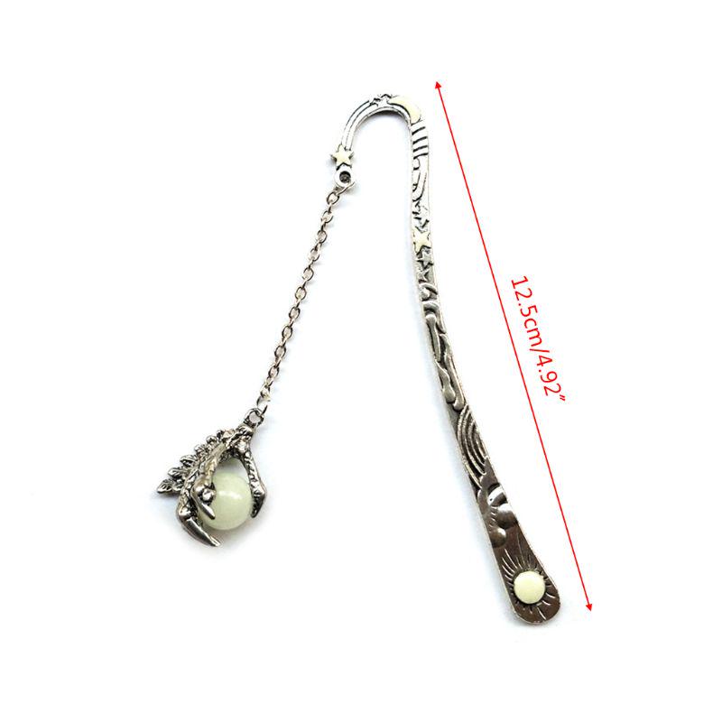 Dragon Claw Luminous Bookmarks Retro Sun and Moon Stars Luminous Fluorescent Dragon