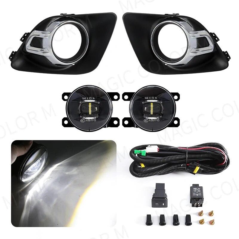 

Светодиодные противотуманные фары для Mitsubishi ASX 2011 2012 2013 DRL дневные ходовые огни противотуманные фары галогенная крышка рамка капота 12 В LED Fog Lamp