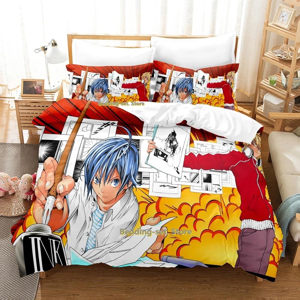 Bakuman Bedding Set Single Twin Full Queen King Size Bed Set Adult Kid Bedroom Duvetcover Sets 3D Print Anime Bed Sheet Set