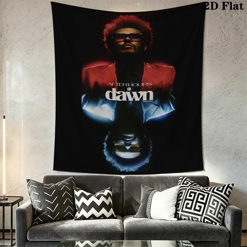 The Weeknd Wall Tapestry Aesthetic Wall Hanging Printed Fabric Blanket Decorative Tapestries for Bedroom Living Room Home Decor
