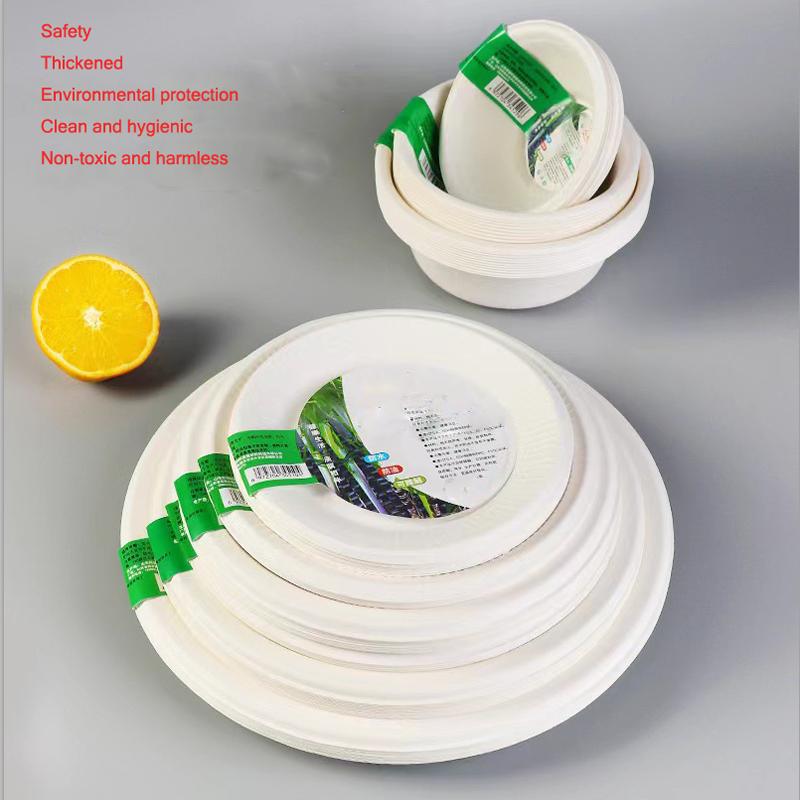 Disposable Paper Plates, 7Inch, Microwave-Safe, Cut Resistant, Soak-Proof, 50Count