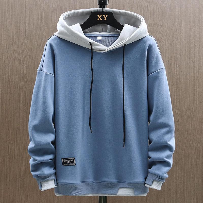Sweat à capuche color block pour homme Coupe ample Pull décontracté