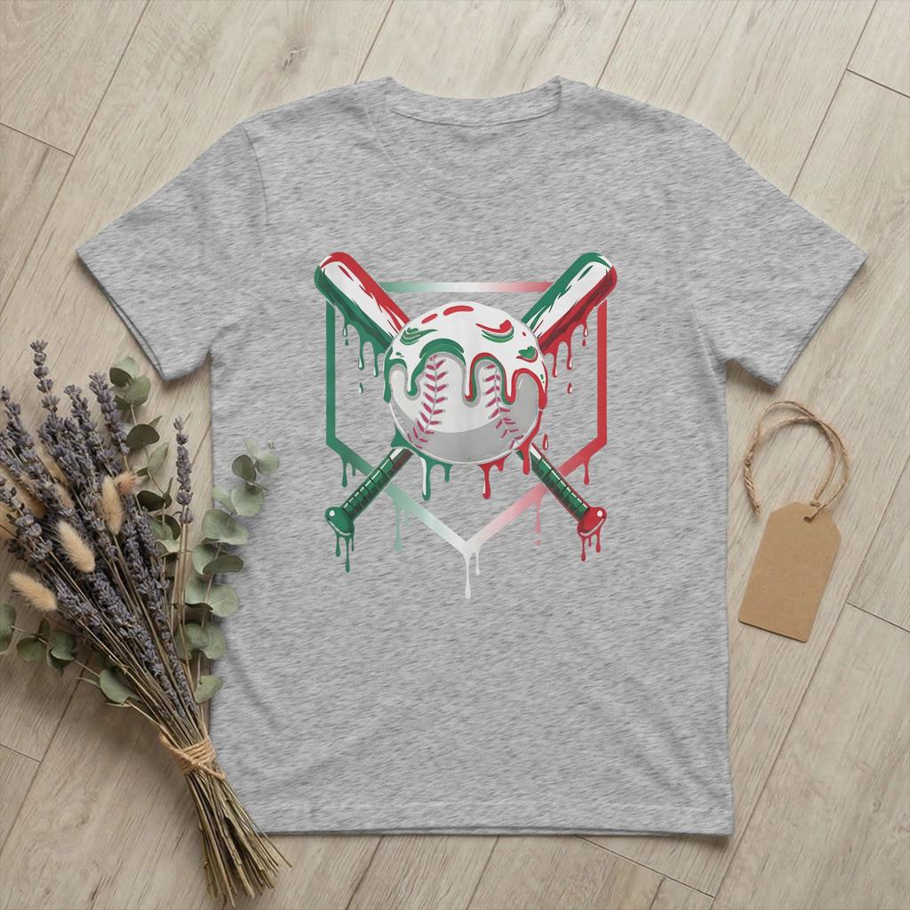 Baseball Sport Ice Cream Drip Unisexs T Shirts Funny Meme Cool Tees Short Sleeve Round Collar TShirt 100 Cotton Birthday Clothes