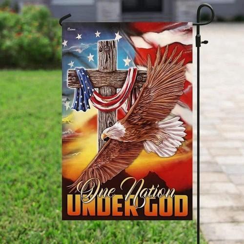 Jesus Cross One Nation Under God Eagle Christian Religious Double-sided ag XXH LLP LLX