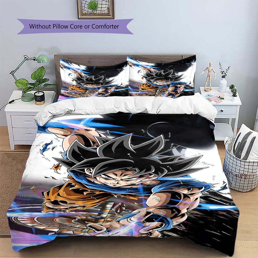 Juego de Ropa de Cama con Estampado de Dibujos Animados Colcha Funda de Colcha Funda de Almohada Decoración del Hogar Regalo de Cumpleaños (1 * funda nórdica + 2 * fundas de almohada, sin núcleo)