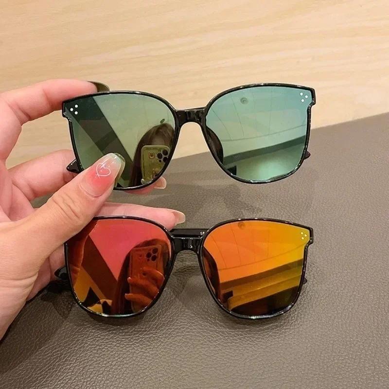 Classic UV400 Sunglasses for Kids Girls Colorful Mirror Metal Frame Eyewear Stylish Children Glasses