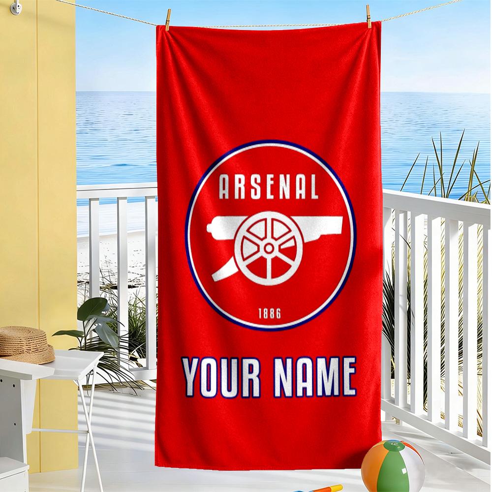 Arsenal F.c. Customized Name Beach Towel Quick-Dry Soft Microfiber