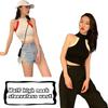 Fashion Color Womens Blocking Sleeveless Strapless Sexy Camisole Knitted