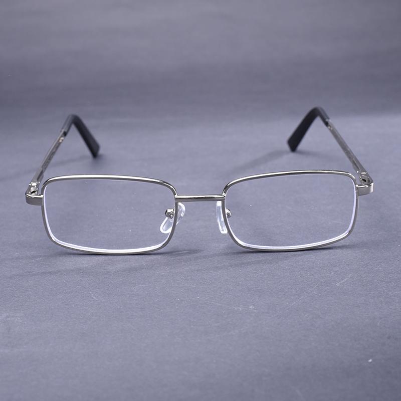 Sliver Frame Metal Anti-Blue Light Reading Glasses Men Full Frame Prescription Eyeglasses Male Reading Glasses +125+175
