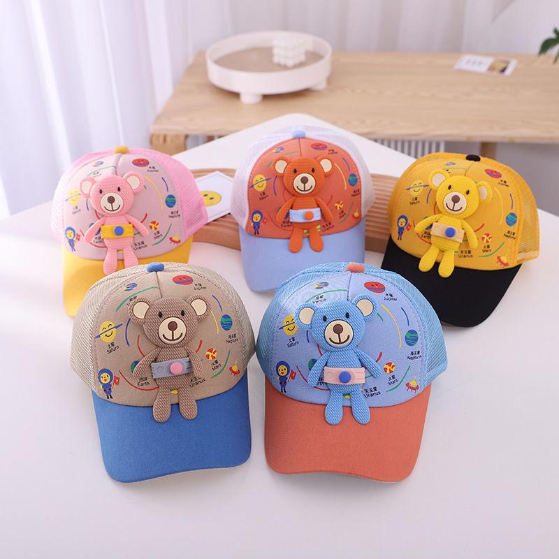 Childrens Cartoon Bear Baseball Cap With Wide Brim For Sun Protection Summer Wear