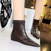 BIGTREE Boots  Winter Fashion Pointed Toe Women Ankle Boots Modern SHort Shoes Wedges Heel Party Ladies Pumps  Mujer