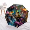 Colorful Frog pattern, automatic folding umbrella, portable and foldable design, 8 ribs, a Christmas or birthday gift.