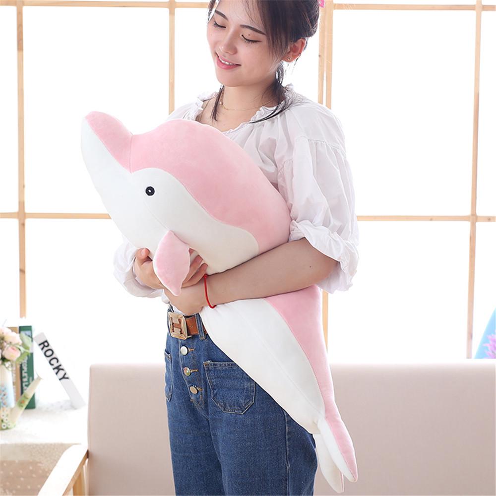 Cat's Love Dolphin Doll: Soft Down Cotton Cushion & Soothing Plush Whale Toy for Children