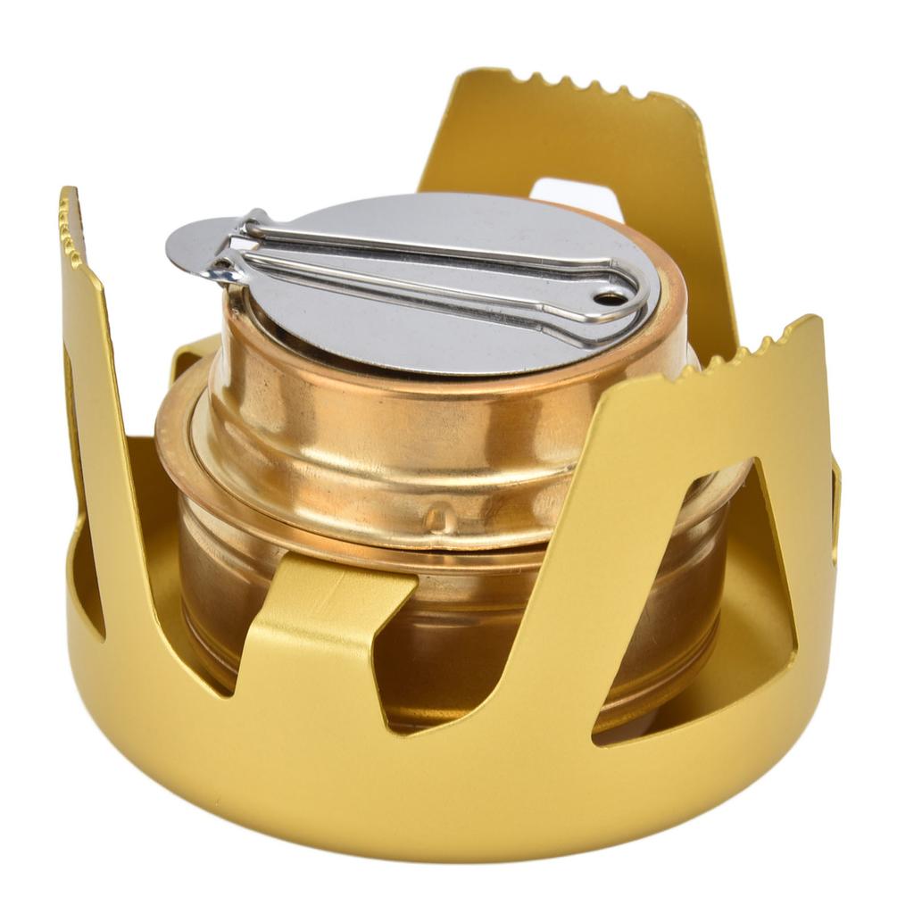 Camping Stove Windproof Vaporizable Portable Liquid Spirit Stove with Stand for Outdoor CampingYellow