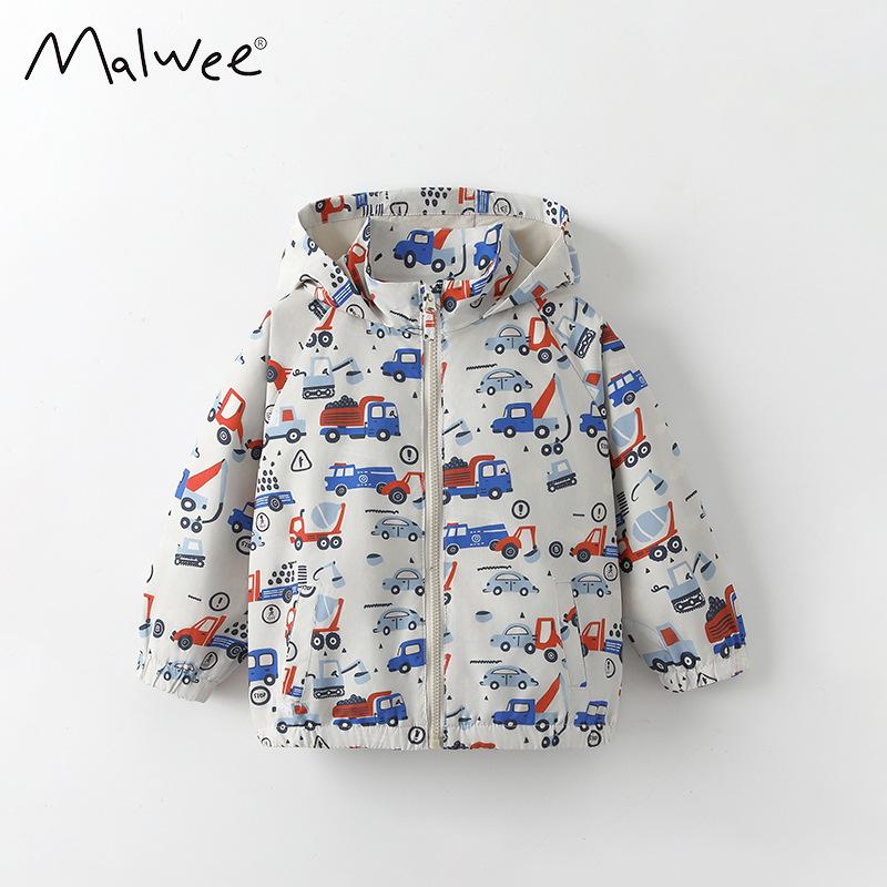 Malwee Boys  Autumn Winter Hooded Cardigan - Stylish European Windbreaker for Kids 140cm