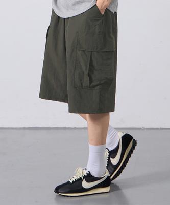 ALVINCLO [Colors Added] Nylon Elastic Cargo Bermuda Pants Pan2529 (3 Colors)
