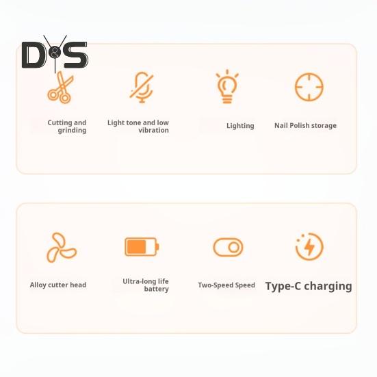 Elektrická kleštička na nehty s LED světlem 2-rychlostní nastavitelný typ C dobíjecí automatický pilník na nehty Baby Děti Dospělí Senioři Manikúra