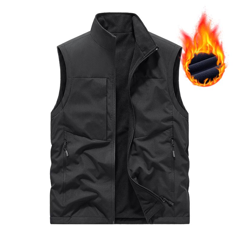 Men's Double-Sided Plush Winter Vest - 2024 Collection, Sleeveless Outerwear, Casual & Warm (Model 8822A)