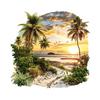 Adesivi Murali Tramonto Estivo sulla Spiaggia Piante Tropicali Grandi Palma Decorazioni Murali Stacca e Attacca Arte Murale Decor
