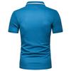 Classic Men's Lapel Tee Top Short Sleeve Splicing T Shirt With Premium Cotton Blend
