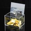 Transparent Acrylic Donation Box Multipurpose Storage Container Portable Suggestion Box With Lock Minimalist Donation Box