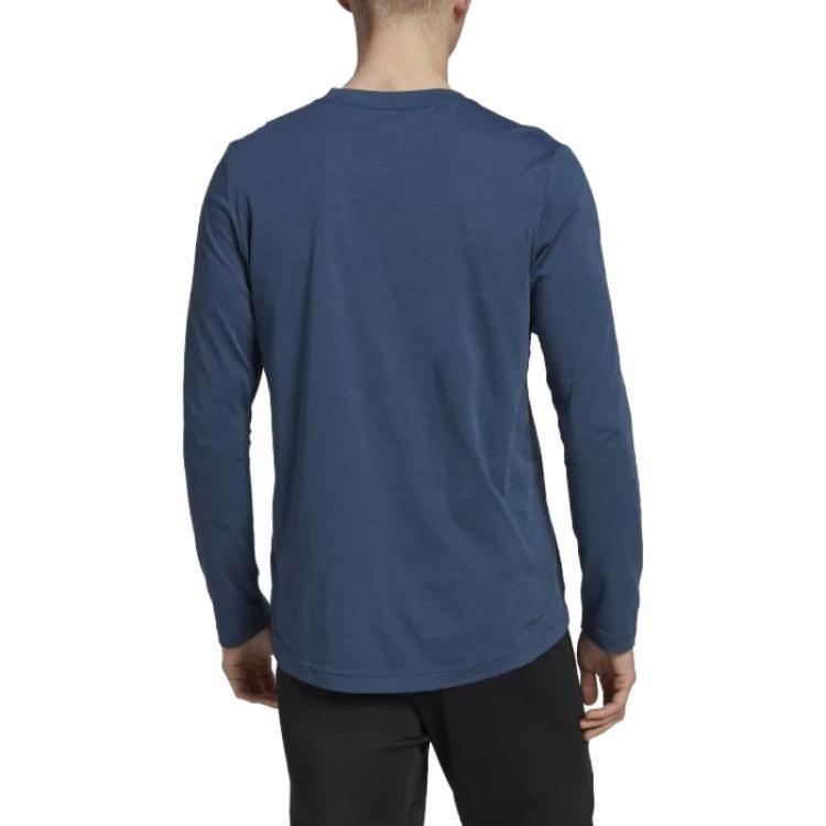 adidas T Shirts Men's Marine Blue Crew Neck Moderate Straight Fit HM4785