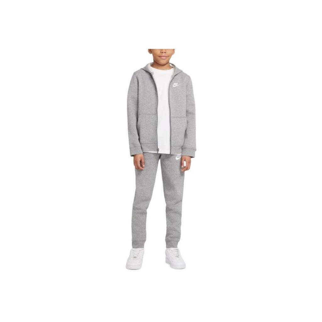 Nike Dětské tepláky s manžetami a vyšívaným logem Dětské tepláky Šedé CI2911-091