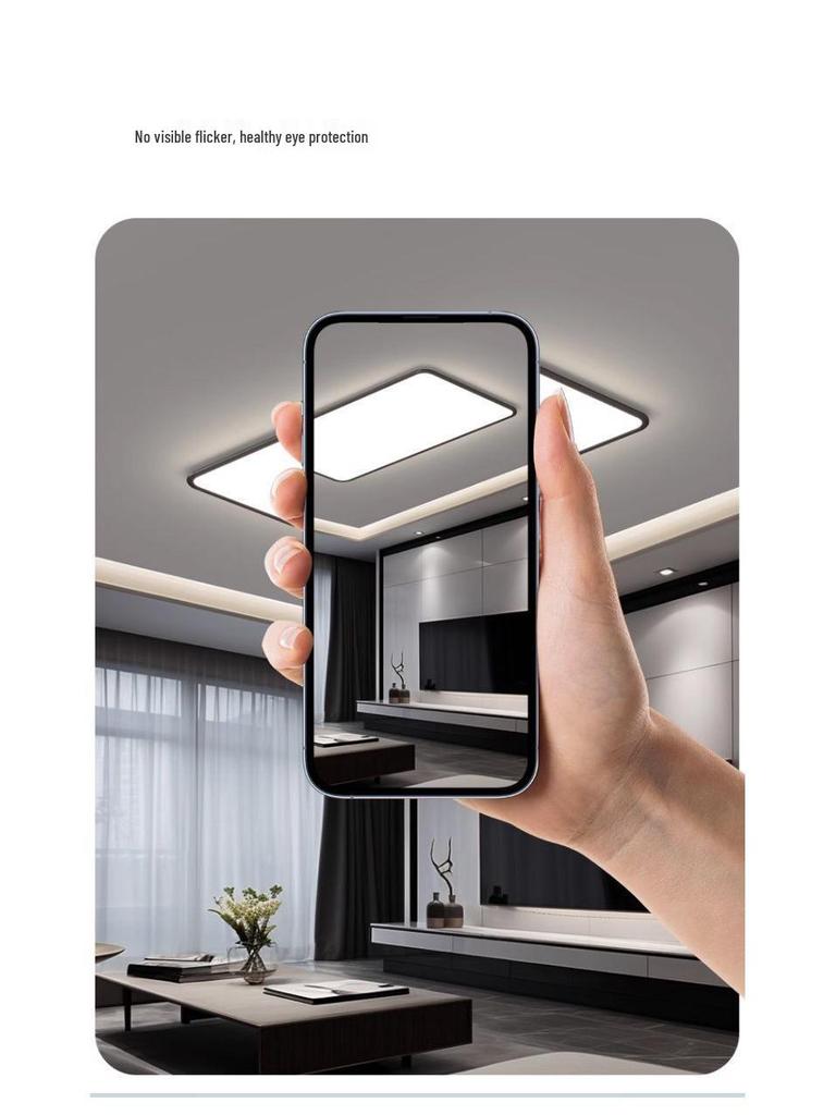 Ultra-Thin Minimalist High-Brightness Modern Ceiling Light Set with Anti-Blue Light for Bedroom and Guest Room