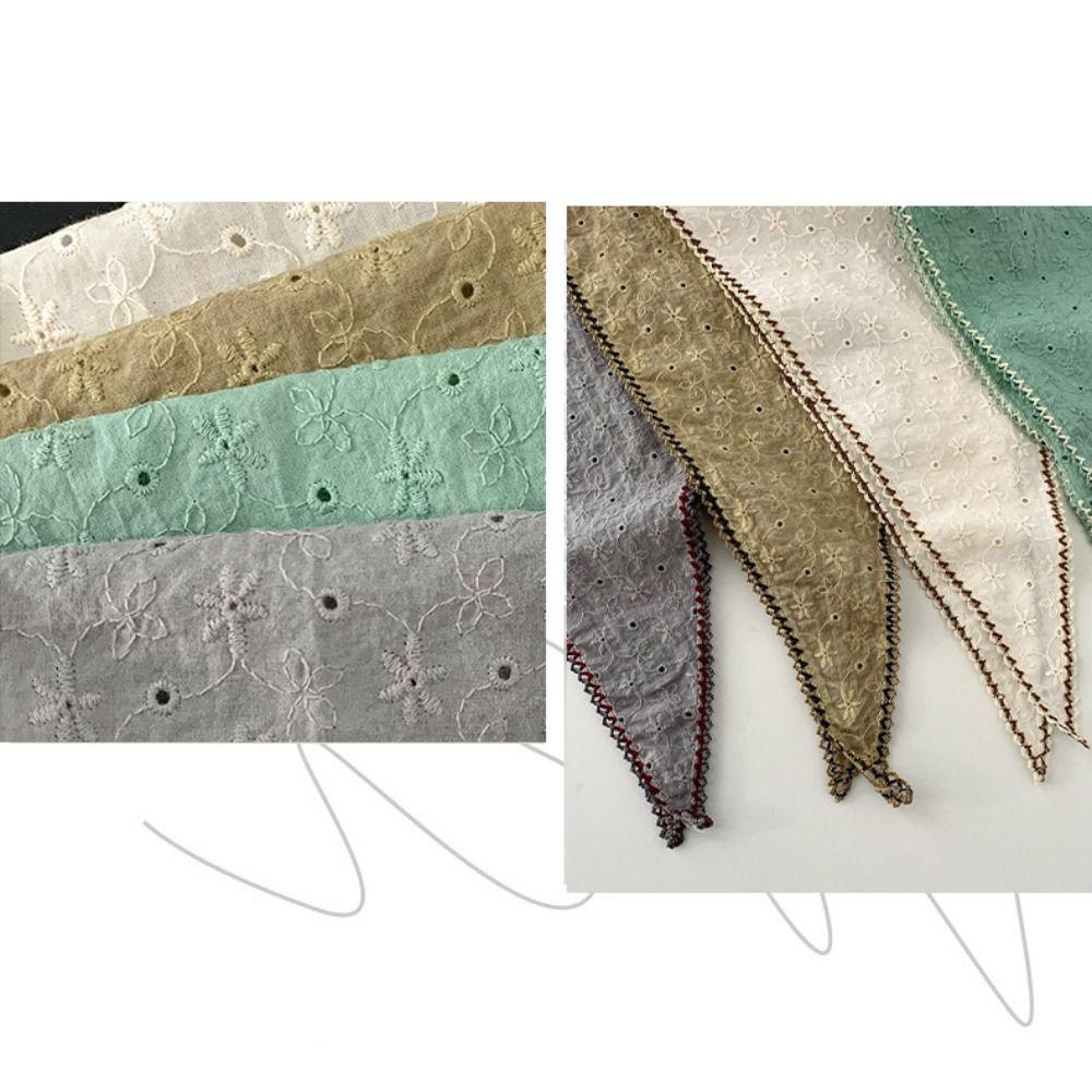 Embroidered Flowers Triangle Hair Head Soft Women Head Scarf Fashion Silk Scarf Summer