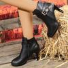 Fashion Fashion Pointed Toe Ankle Boots Women Autumn Winter Black Super High Heel Boots for Woman Buckle Detor Zipper Up Booties Ladies