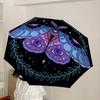 1pc Moonlit Moth Mandala Umbrella with Plastic Handle,Suitable for All Seasons Home Travel Outdoor UmbrellaDD1370