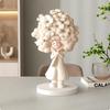 Cute Girl Figurine Gift Idea Floral Ornament Resin Material Shelf Sitter for TV