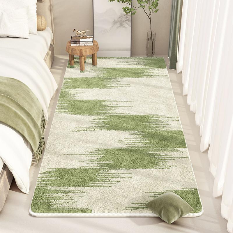 Modern Style Rugs for Bedroom Thickend Plush Bedside Floor Mat Washable Living Room Decoration Green Carpet Home Fluffy Soft Rug