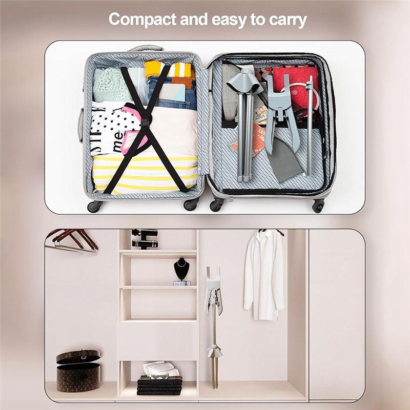 ABIY Garment Steamer Stand Foldable With Ironing Gloves For Clothes, Adjustable Steamer Rack With Two Clips For Suit And Shirt