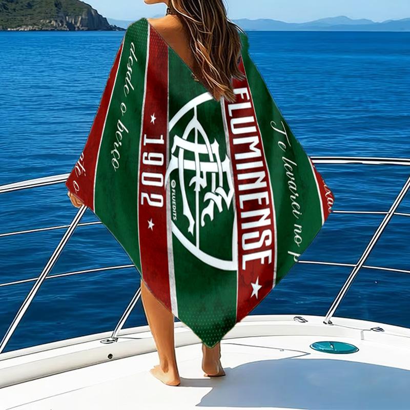 Flumi-nense Football Crest Printed Beach Towel, Super Soft Microfiber, Perfect Gift Birthday, for Pool, Beach, Travel, for Family and Friends