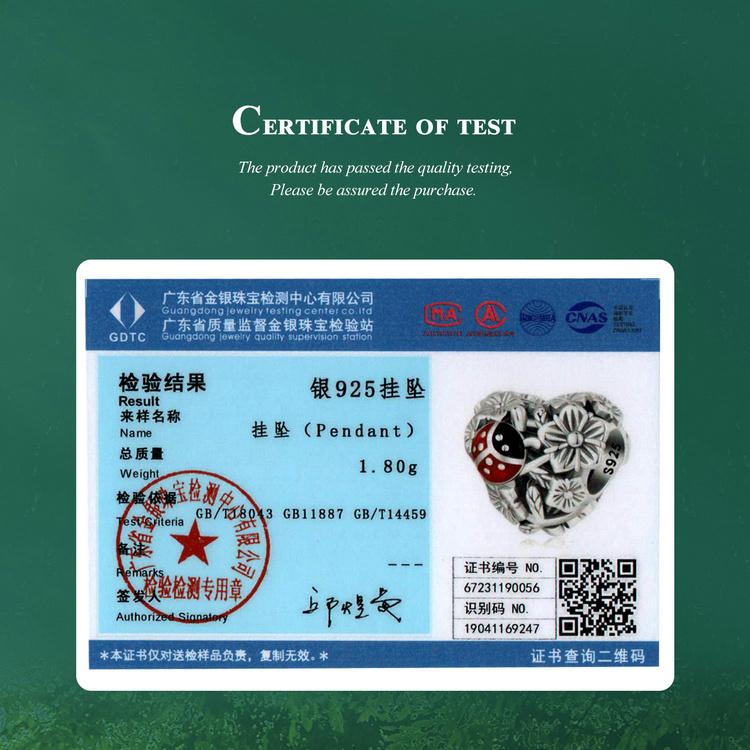 WOSTU 925 Sterlingsølv Lucky Firkløver Ladybug Charms Bee Beads Passer originalt armbånd DIY