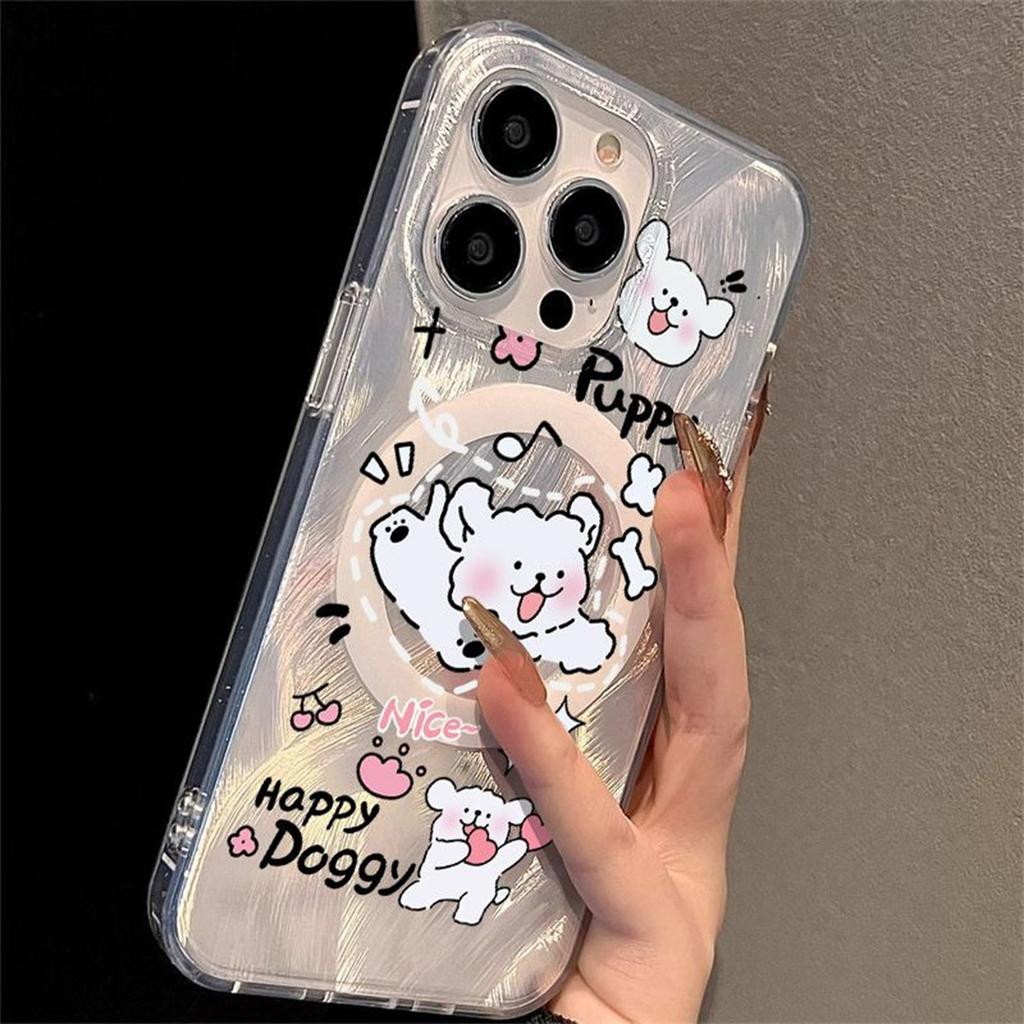 For Apple Magnetic Phone Case Strong Magnetic Patch 16pro Protective Cover Magsafe Magnetic Protective Cover Cartoon