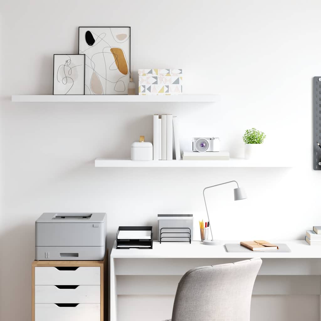Floating Shelves 2 pcs. White 120 x 23.5 x 3.8 cm MDF