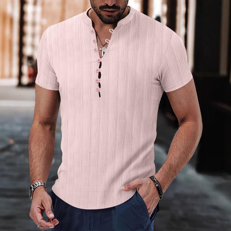 New Men's Jacquard Casual Lined POLO Shirt