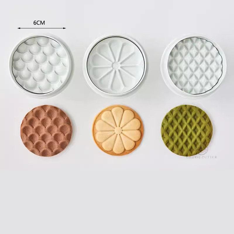 Chocolate Sandwich Cookies Flowers Cookie Cutter 3D Biscuit Mould Pressable Fondant Stamp New Year Cake Decor Baking Supplies