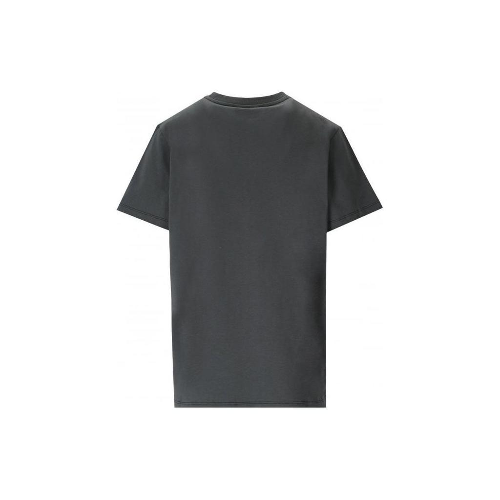 Ganni Letter Print Round Neck Short Sleeve T-Shirt Women tops Dark-Gray T3590490