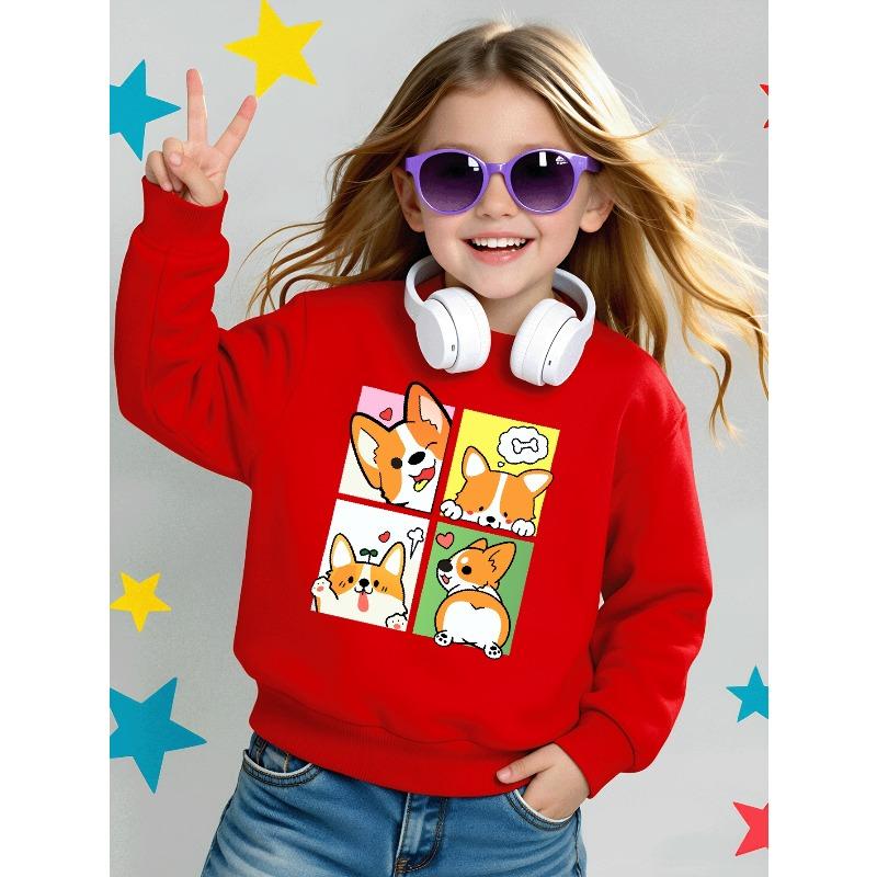 Kids Sweatshirt, Round Neck Sweatshirt, Casual Printed Pullover,Fashion Printed Top 110