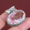 Faceted Pink Kunzite Pendant Vintage Gemstone Pendant 925 Sterling Silver Pendant Handmade Pendant Very Pretty Silver Jewelry Gifts For Wife