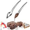Set mit 2 Edelstahl-Dekorationslöffeln, Federlöffeln, Schokoladenlöffeln, Kuchen Dekorationen, DIY Dekorationslöffeln, Cremige Fudge-Sauce Pass Acc