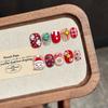 Christmas Square Press On Nails Short Fake Nails with Designs Acrylic Glossy False Nails Full Cover Glue On Nails Artificial Stick On Nail for Women