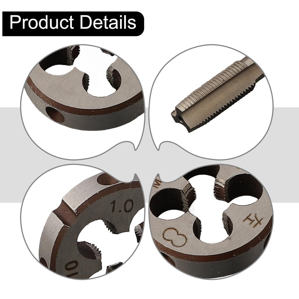 Taps Tap Die Left Hand Metric Thread 1 * M10 X 1.0mm Die 1 * M10 X 1.0mm Tap 1.0mm Die Durability HSS M10 X 1mm