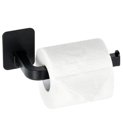 Toilet Paper Holder Wall Mounted Self-Adhesive Bathroom Hanger Black