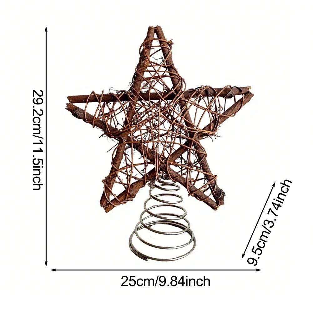 

Christmas tree star ornament with spiral wood wire design perfect for traditional and modern holiday decoration