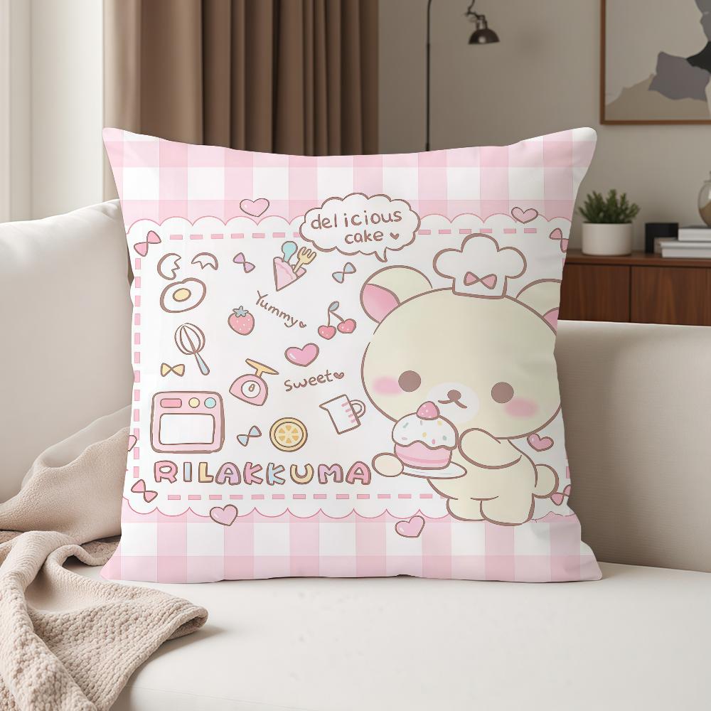 

Cartoon Rrilakkuma Anime Pillow Case Suitable For Bedrooms Living Rooms Cars Home Decoration 30cmx30cm