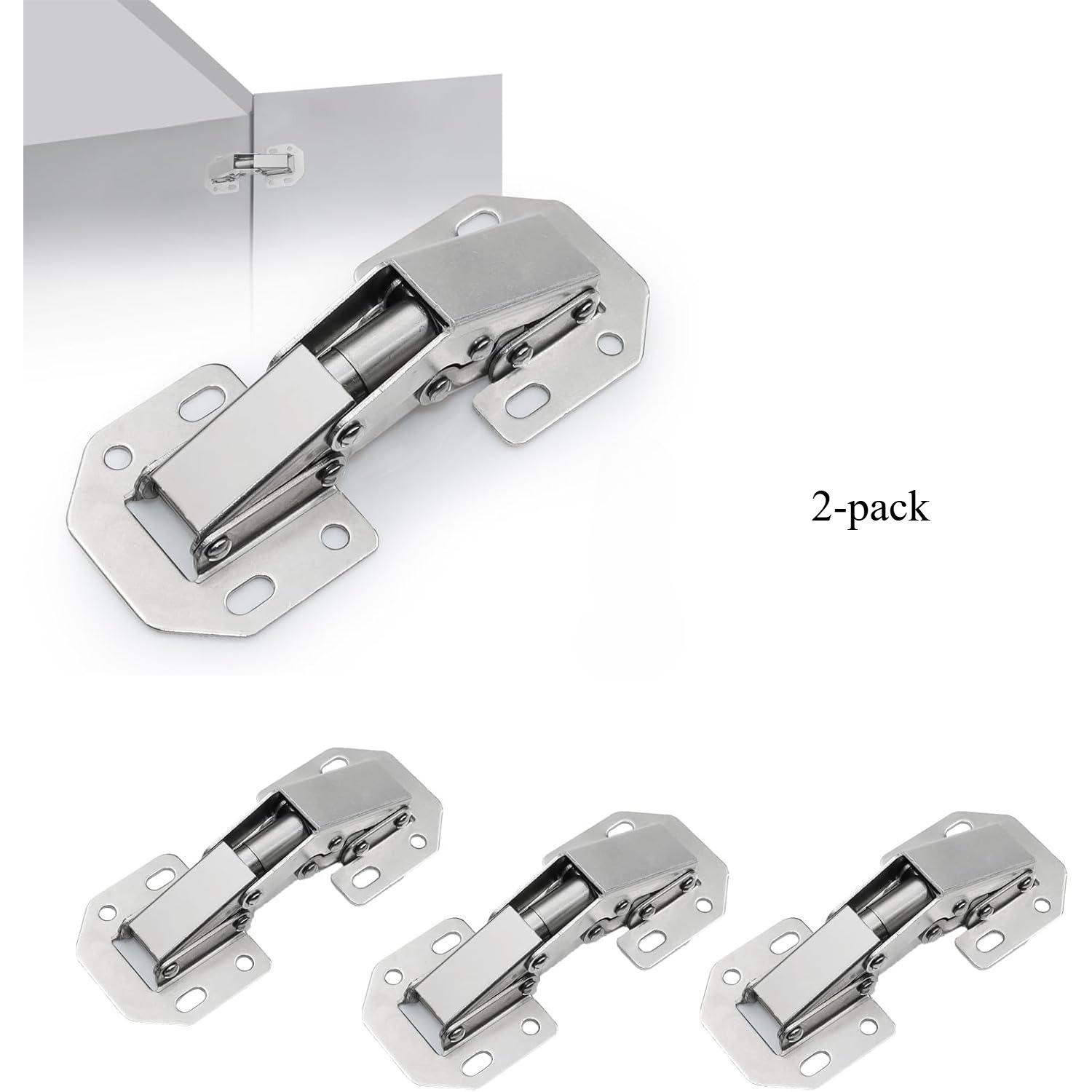 Набор из 2 скрытых петель для безрамных дверц шкафа, 90-градусные скрытые петли для шкафа, врезные петли серебряный